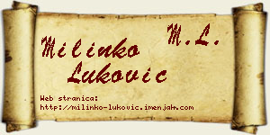 Milinko Luković vizit kartica